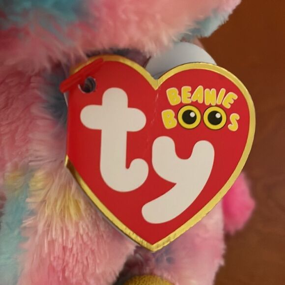 NWT Ty Beanie Boos “Fantasia” plush pastel multi colored unicorn stuffed animal - Picture 5 of 6